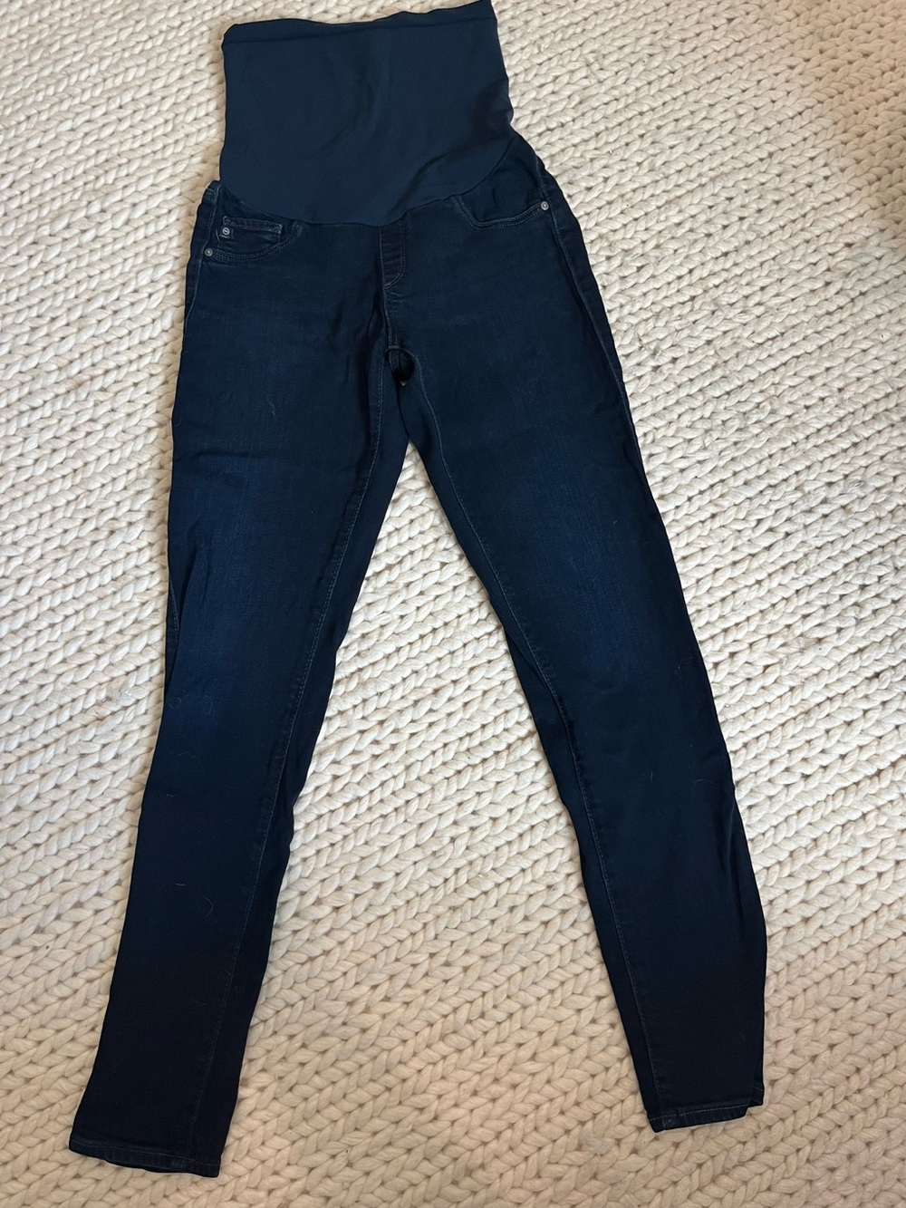 AG Adriano GoldSchmied Maternity Navy Stretch Skinny Jeans Size 28